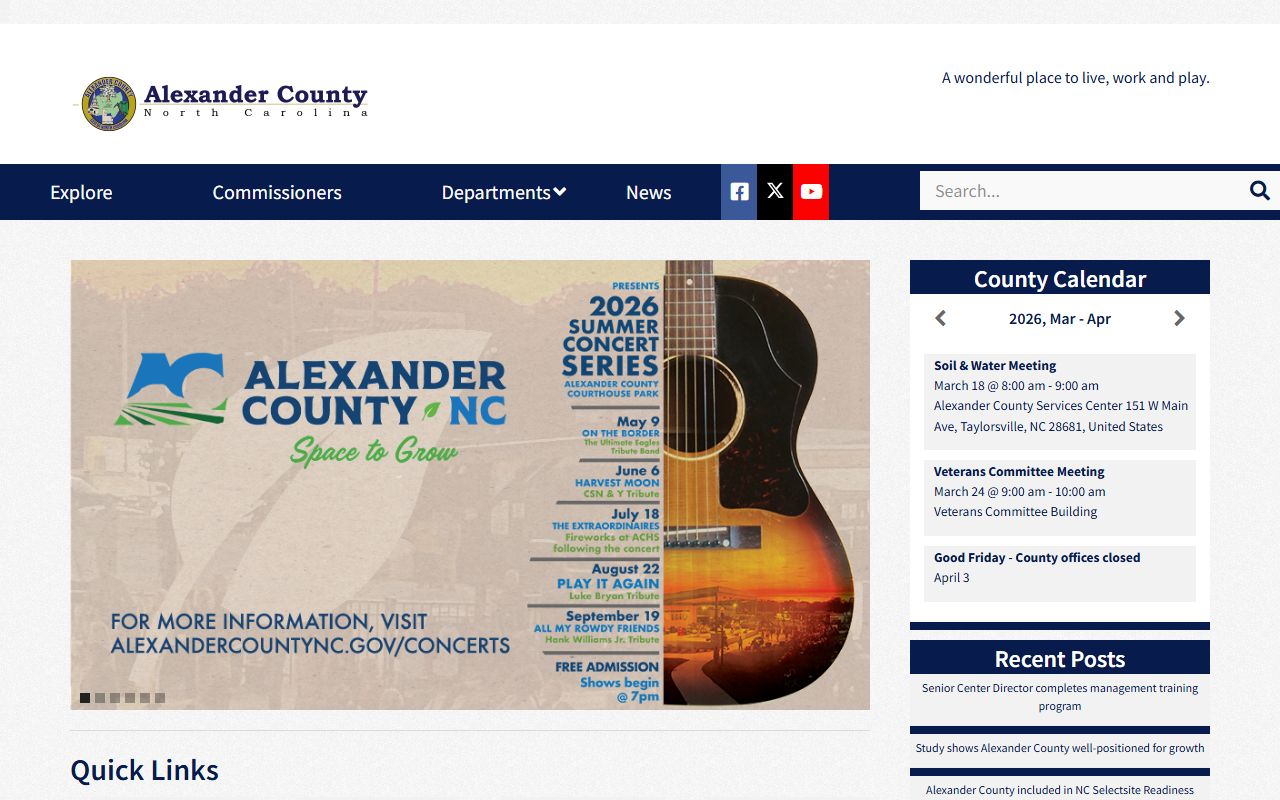 Alexander County birth records county government website