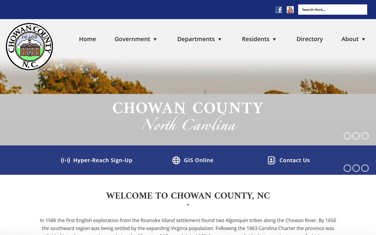 Chowan County birth records government website homepage