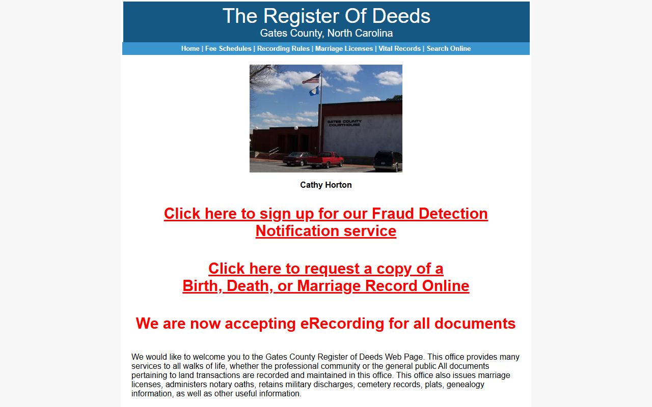 Gates County online records search portal