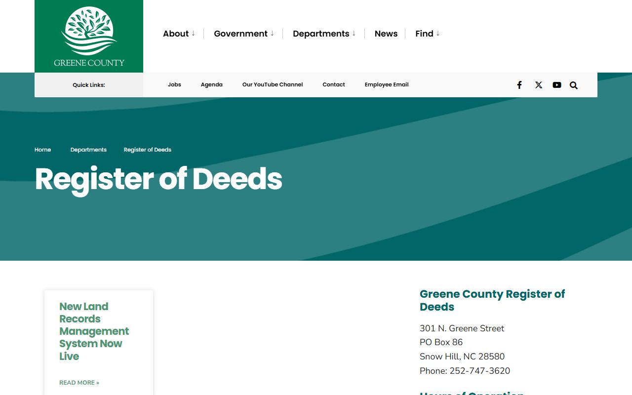 Greene County Register of Deeds website