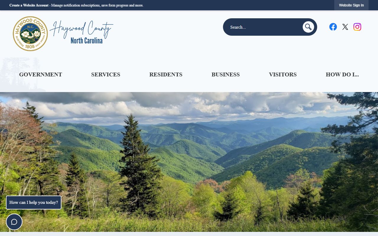 Haywood County birth records government website homepage