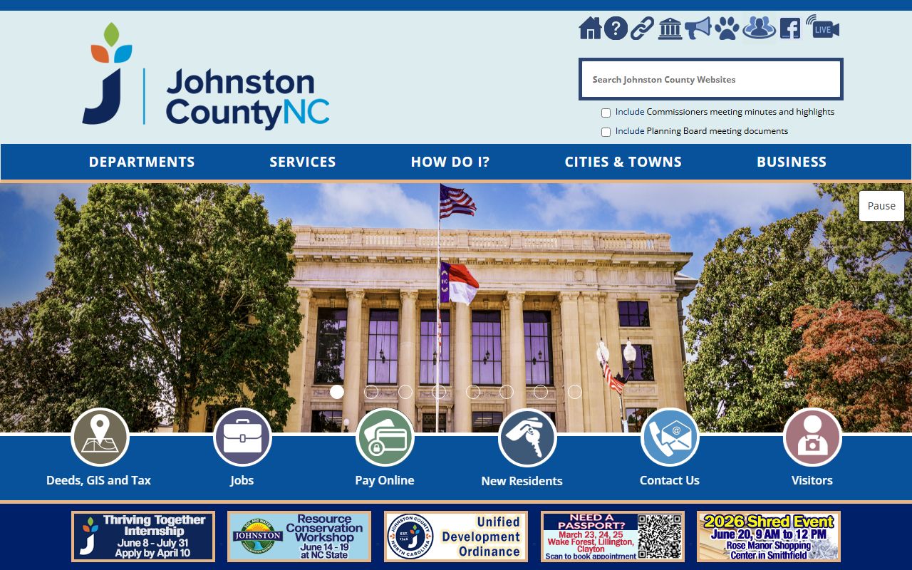 Johnston County birth records government website overview