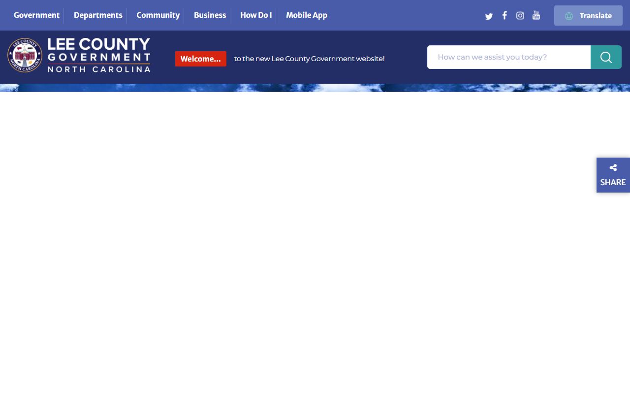 Lee County government website for birth records information