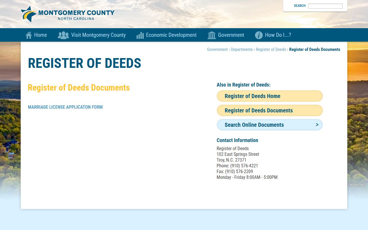 Montgomery County birth records documents page