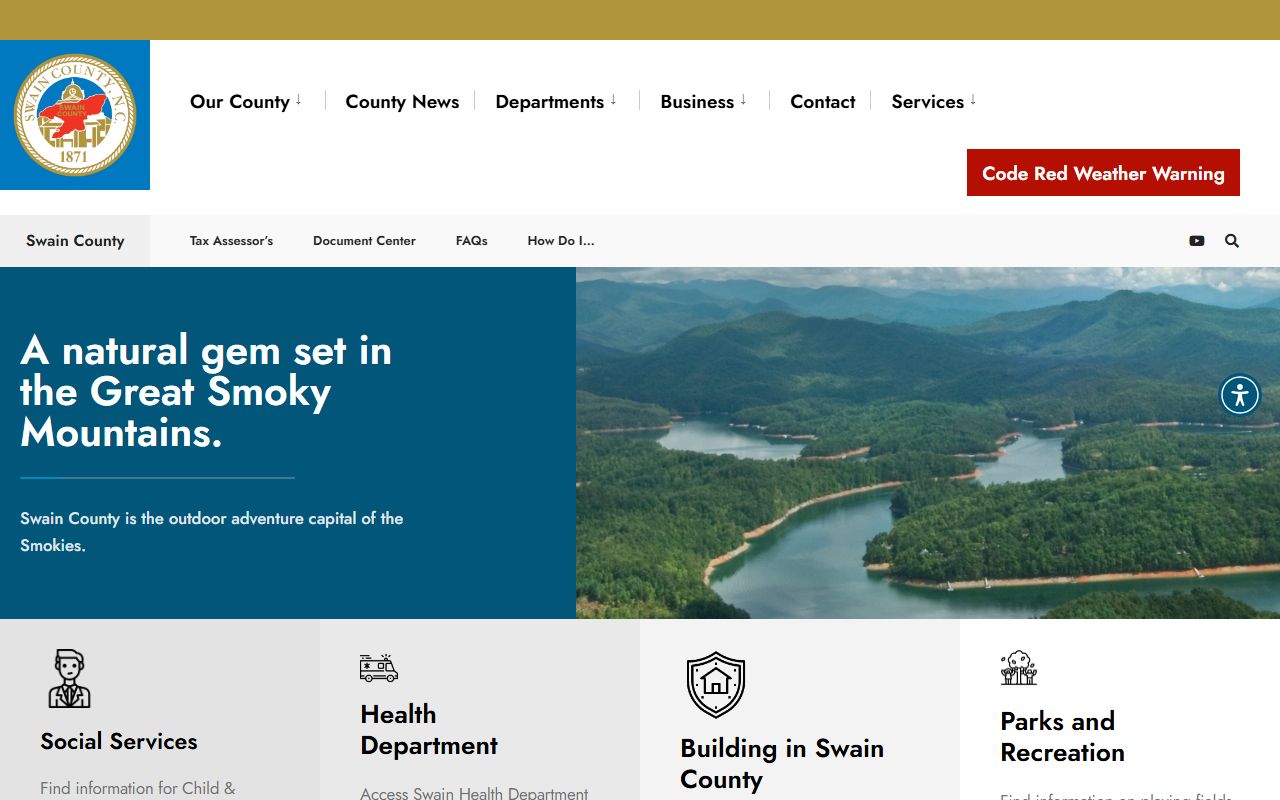 Swain County government website for birth records information