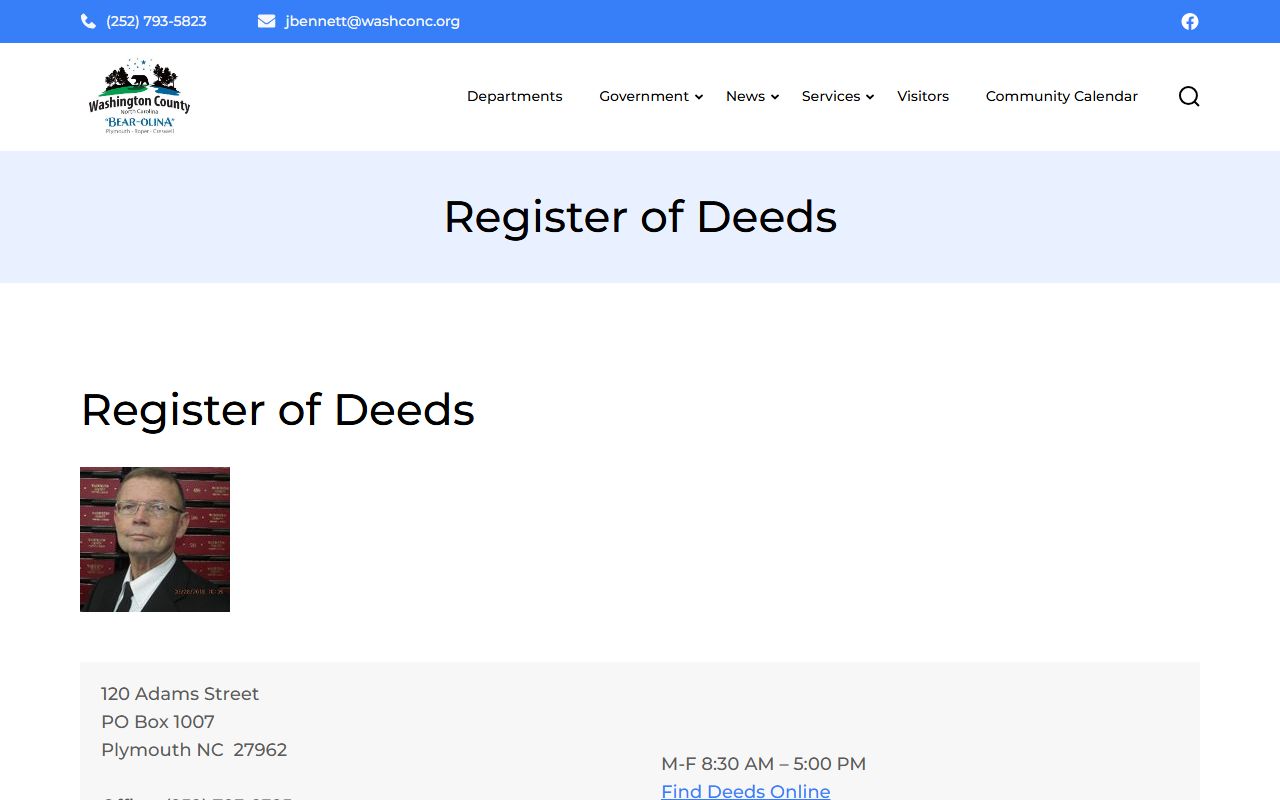 Washington County Register of Deeds official page