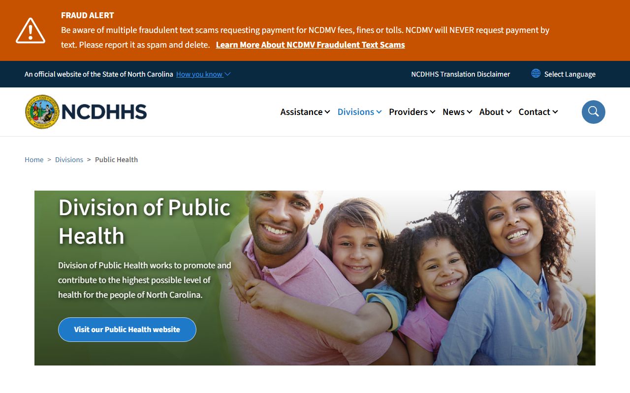 NC Division of Public Health birth records oversight